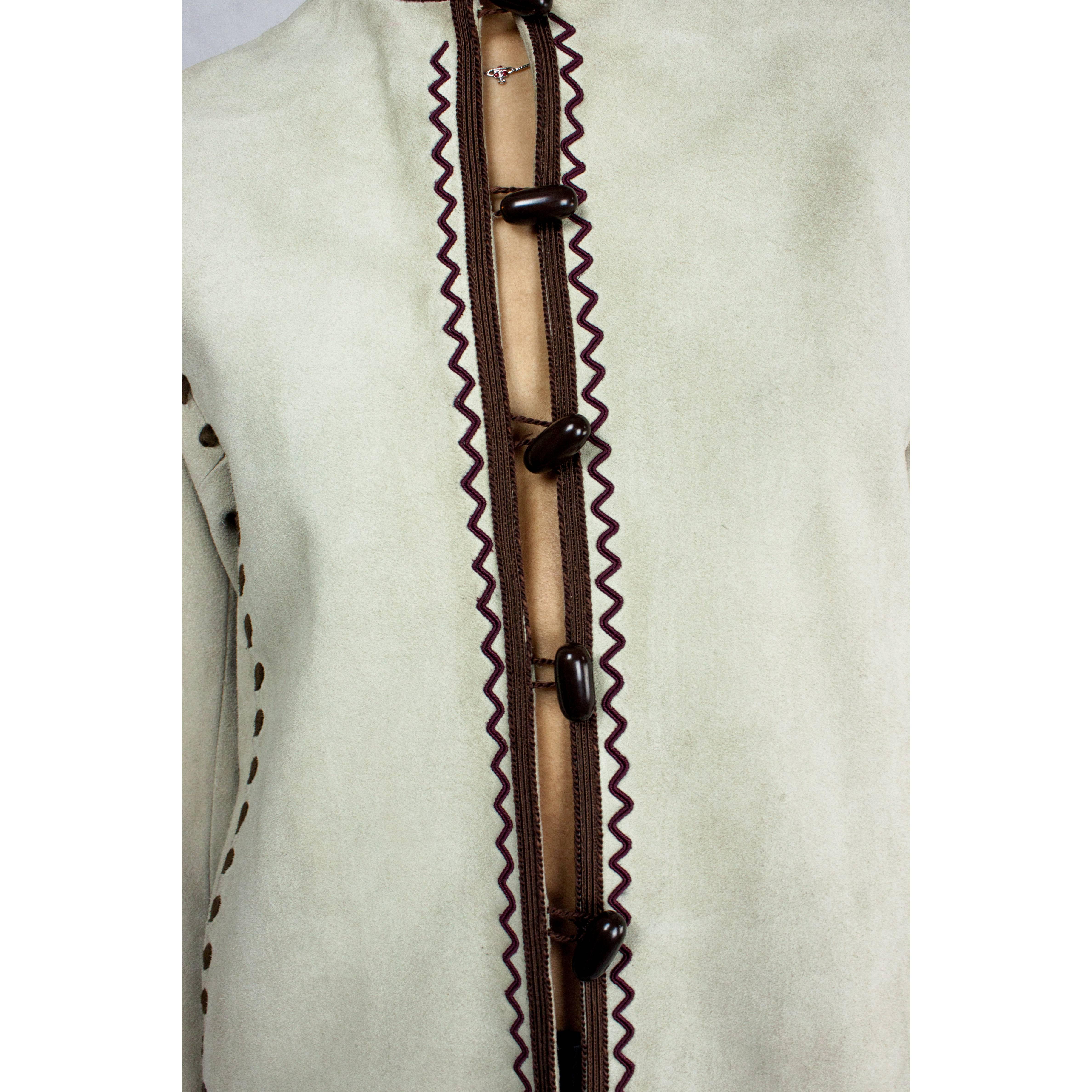 Yves Saint Laurent suede Cossack inspired jacket, circa 1976 For Sale 3