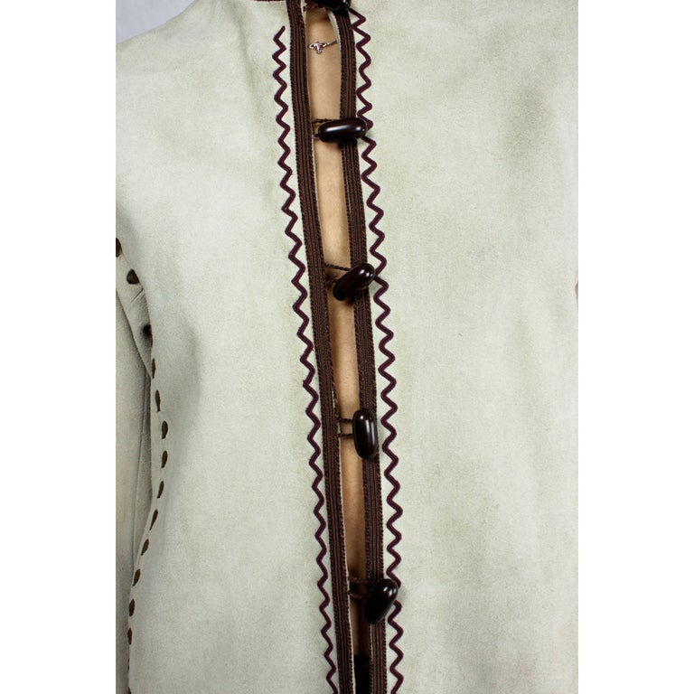 Yves Saint Laurent suede Cossack inspired jacket, circa 1976 3