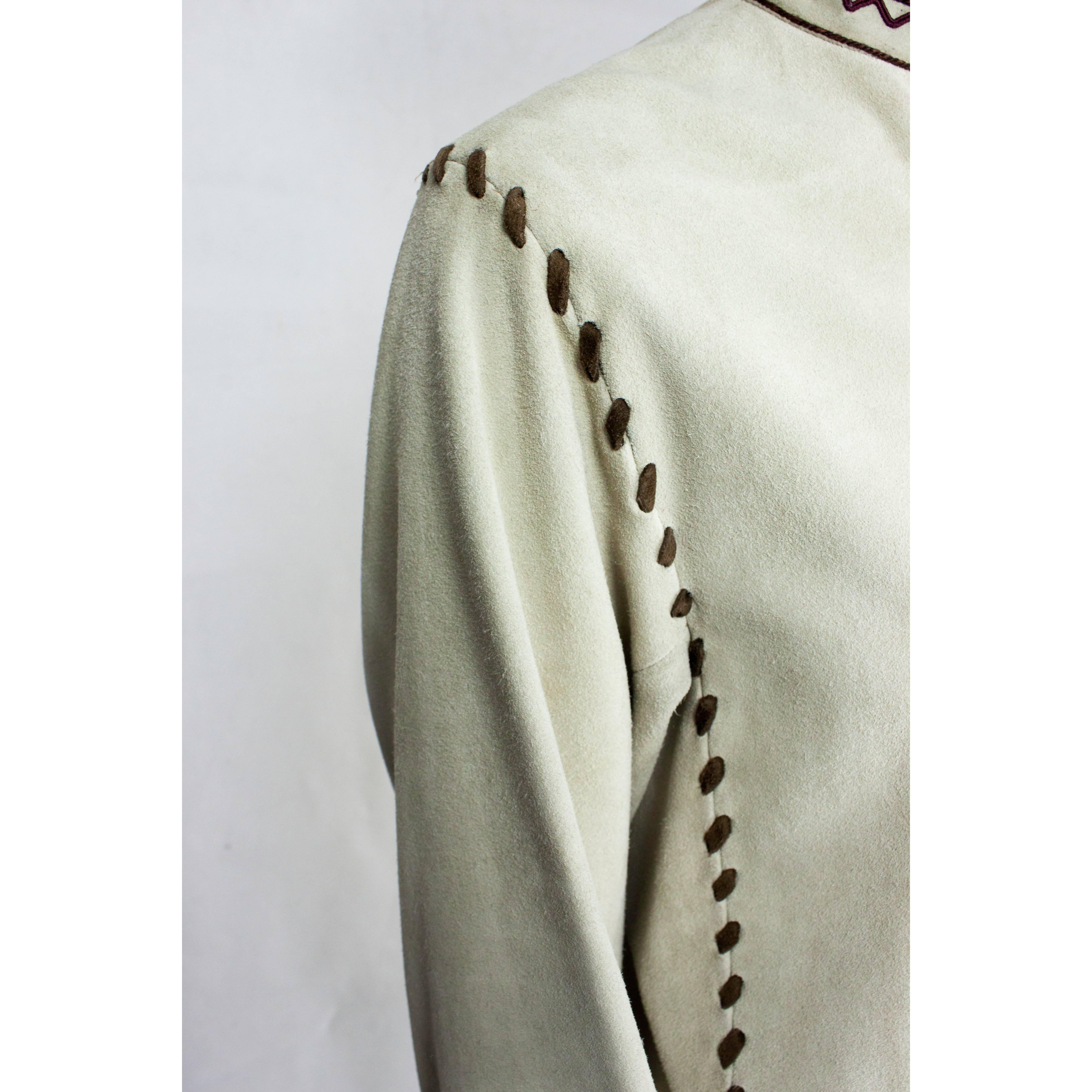 Yves Saint Laurent suede Cossack inspired jacket, circa 1976 2