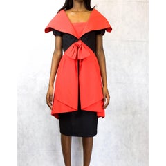 Guy Laroche black and orange dress and Jacket ensemble, circa 1980