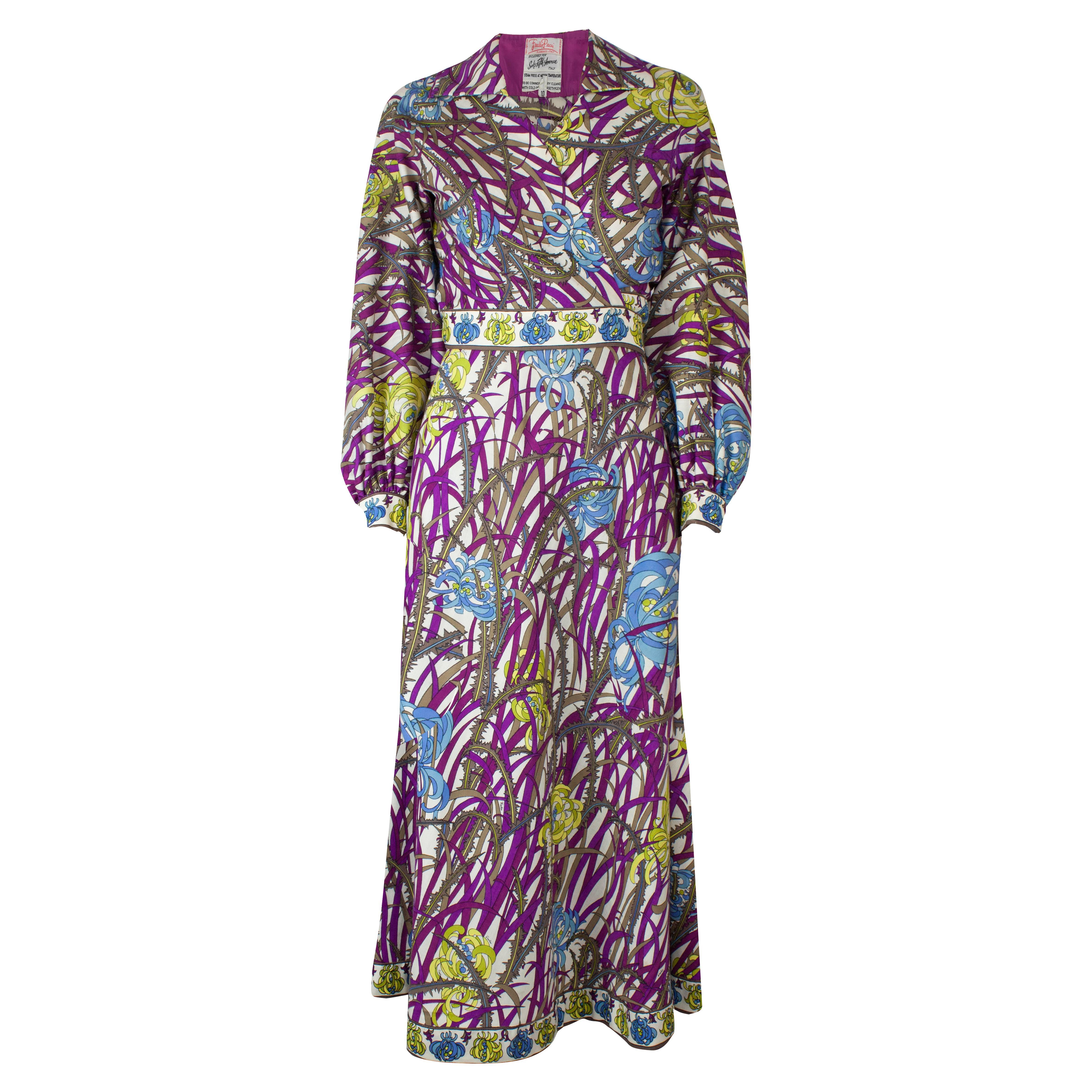 1960s Pucci Psychedelic Print Silk Palazzo Pant Jumpsuit at 1stDibs