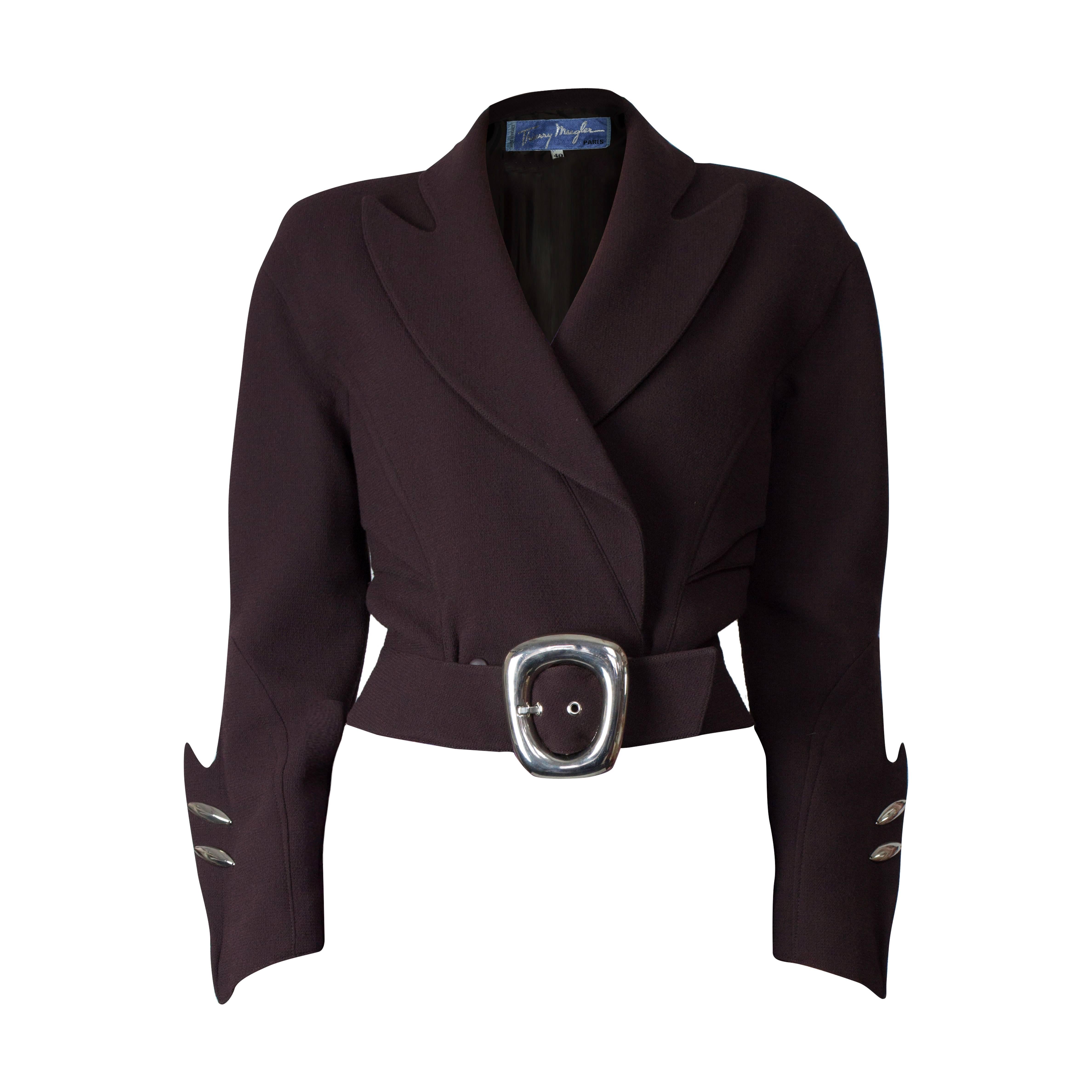 Thierry Mugler “Angel” sculptural chocolate wool jacket, circa 1979