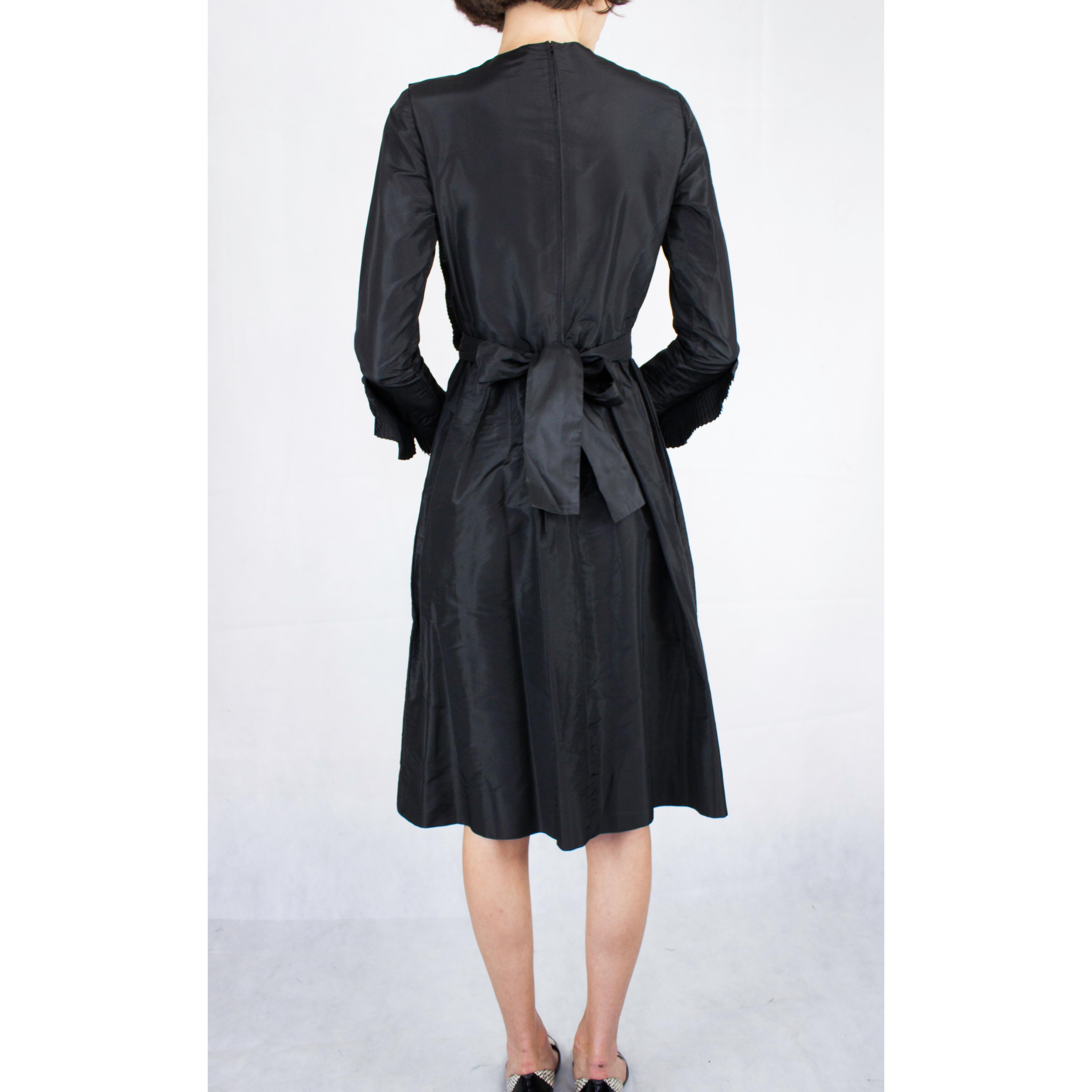Chanel little black silk dress, Circa 1970 2