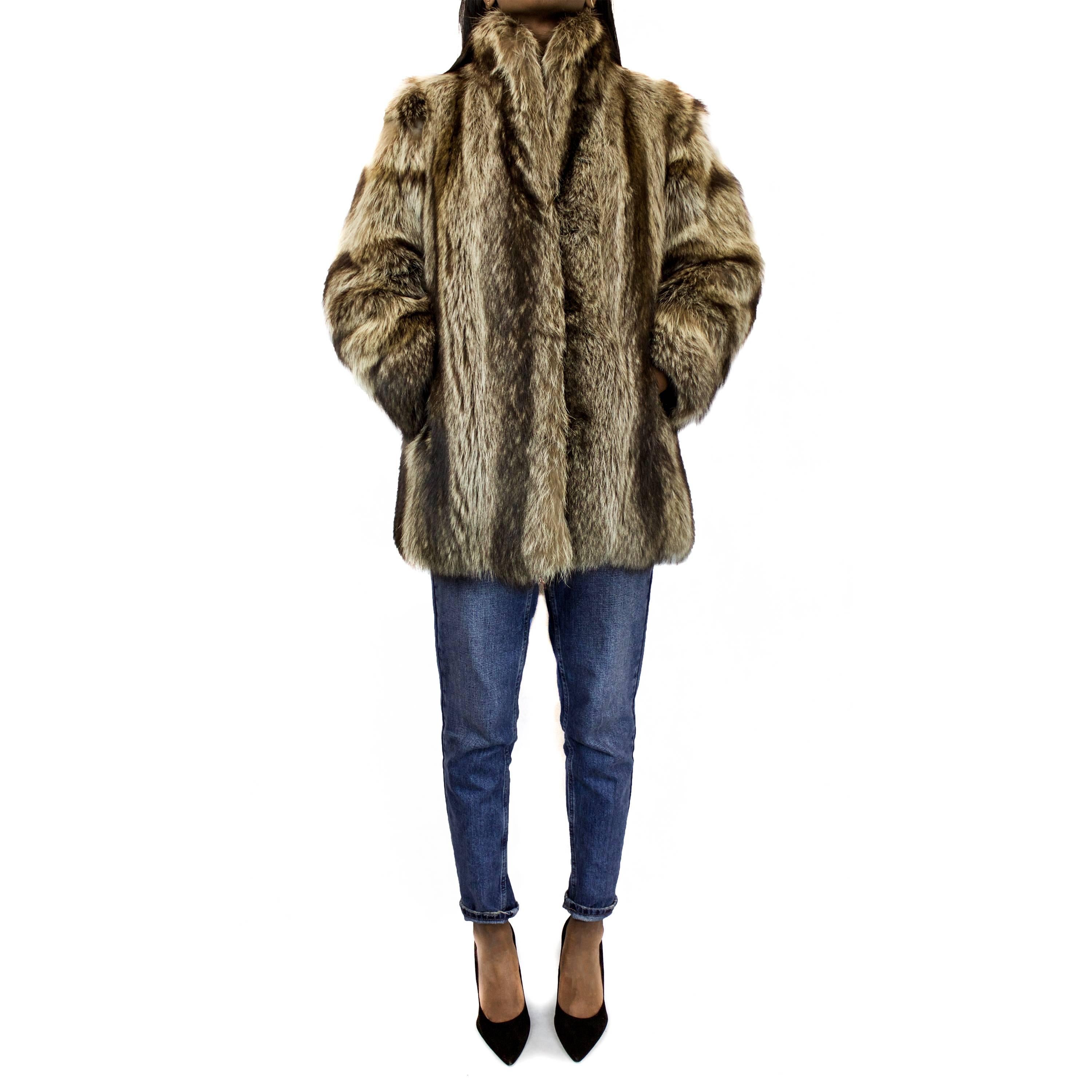 Women's Yves Saint Laurent 1940s-inspired fur jacket. circa 1970 