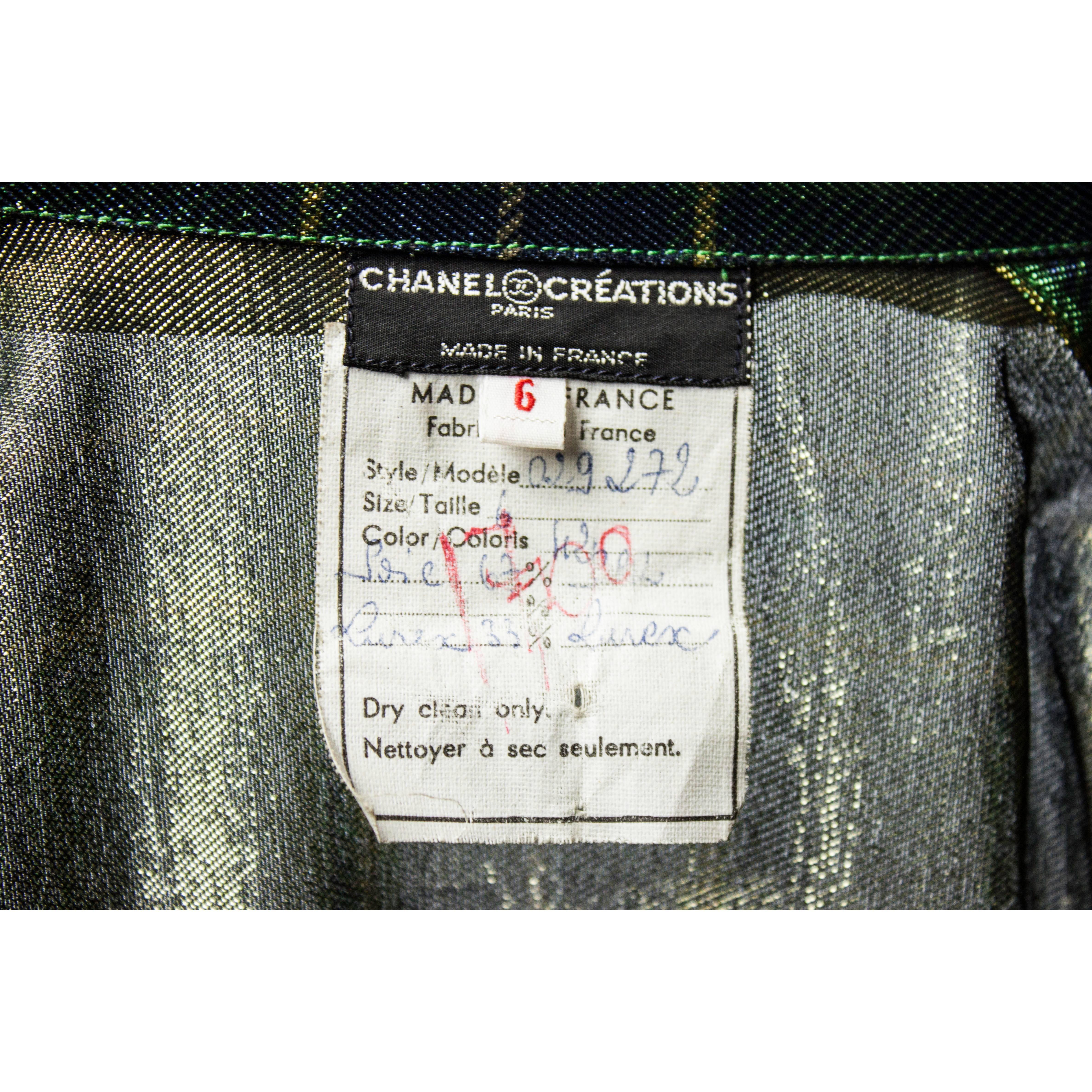 Chanel green silk lurex dress, circa 1970 1