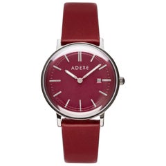 ADEXE Ladies Stainless Steel Petite Red Dial Japanese Quartz Wristwatch