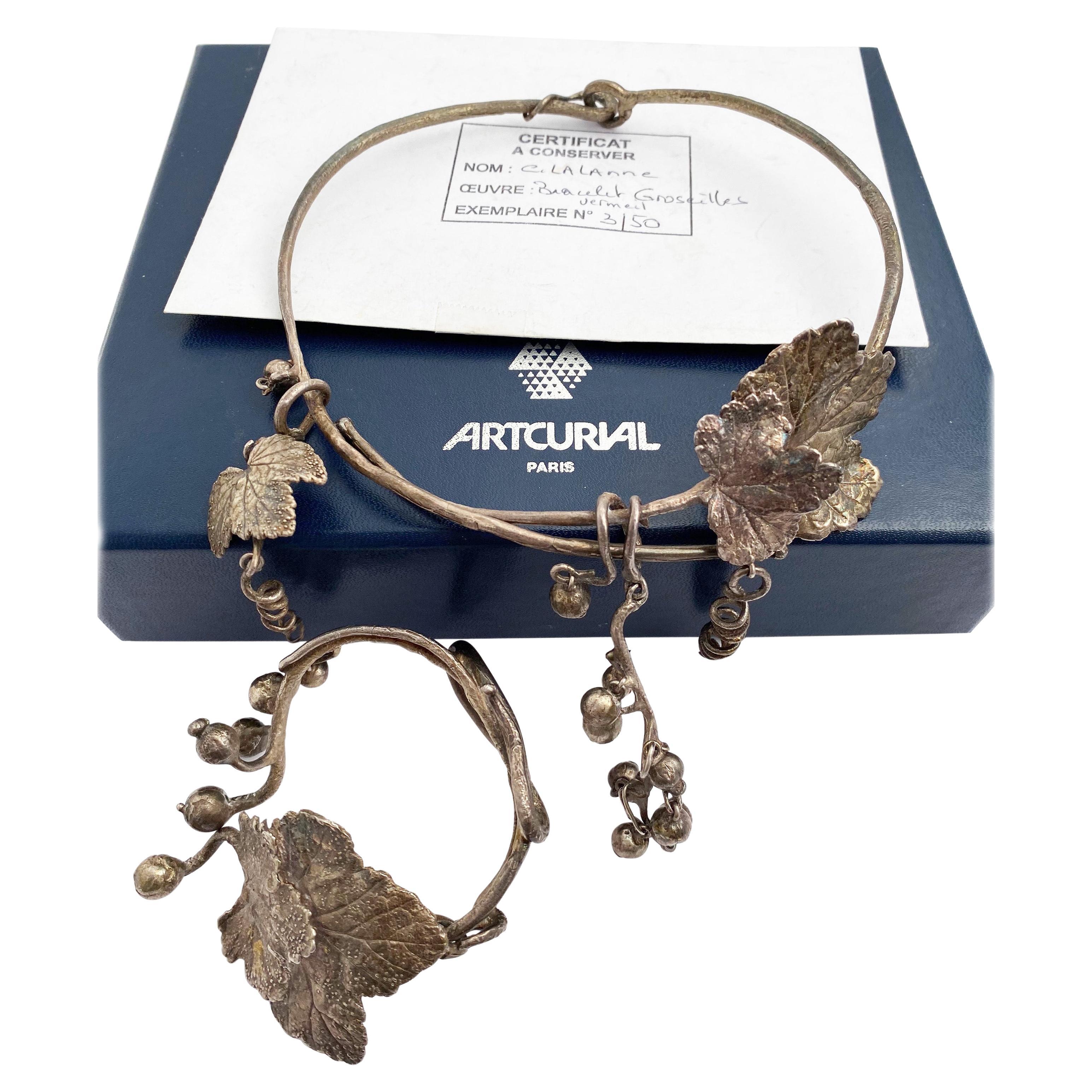 CLAUDE LALANNE Silver Groseilles Choker Necklace Bangle Set 