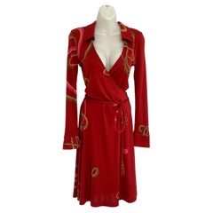 FLORA KUNG Robe enveloppante en soie rouge rubis avec ceinture à pompons détachable - NWT