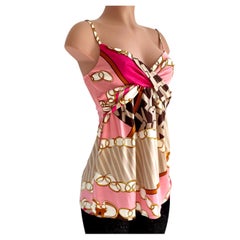 Pink printed silk jersey Cami Slip top - NWT Flora Kung