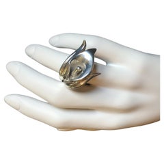 Mexico Texco Modern Massive 925 Sterling Calla Lily Statement Flower Ring