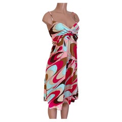 Gelato Swirl Flora Kung NWT Silk Jersey Midi Cami Dress