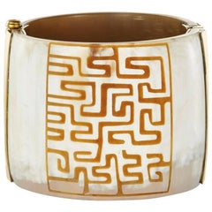 Fouche Art Deco Cuff Bracelet Africa Horn 