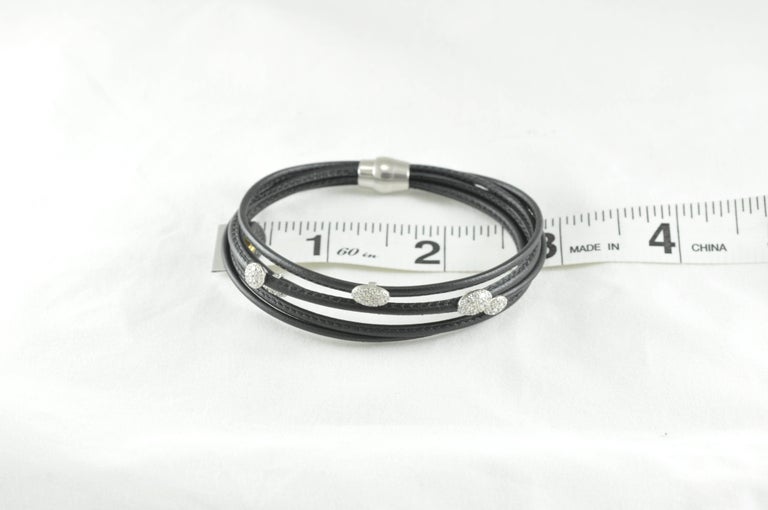 Black Leather 5 Strand Bracelet at 1stDibs