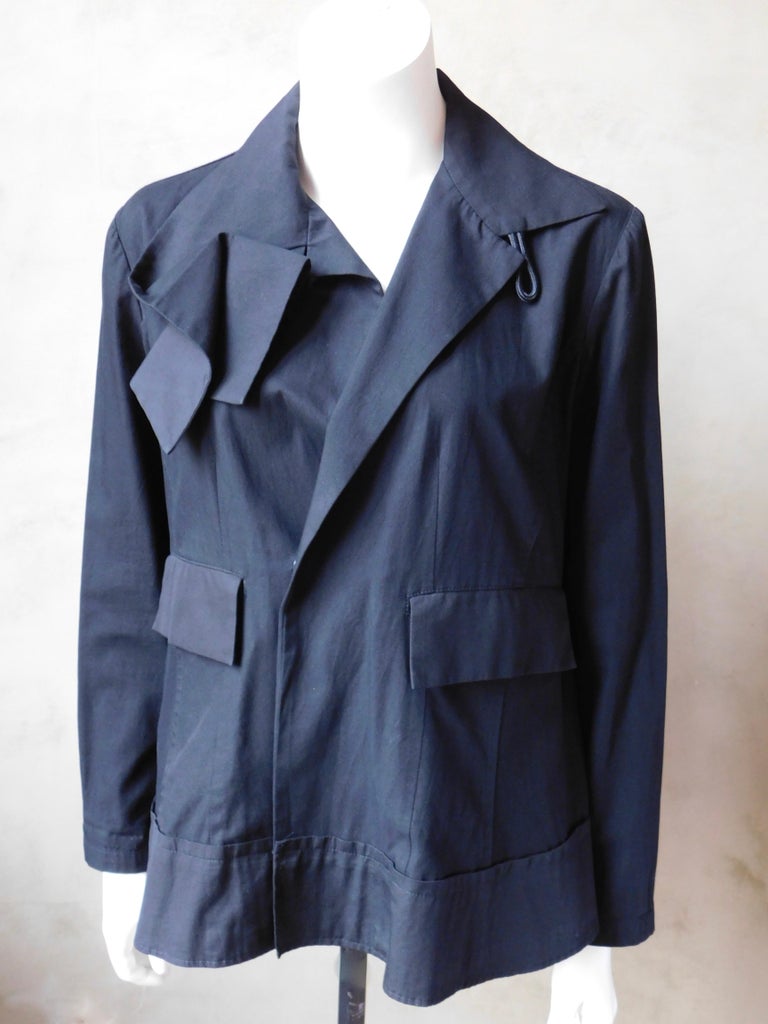 Yohji Yamamoto Black Cotton Jacket at 1stDibs