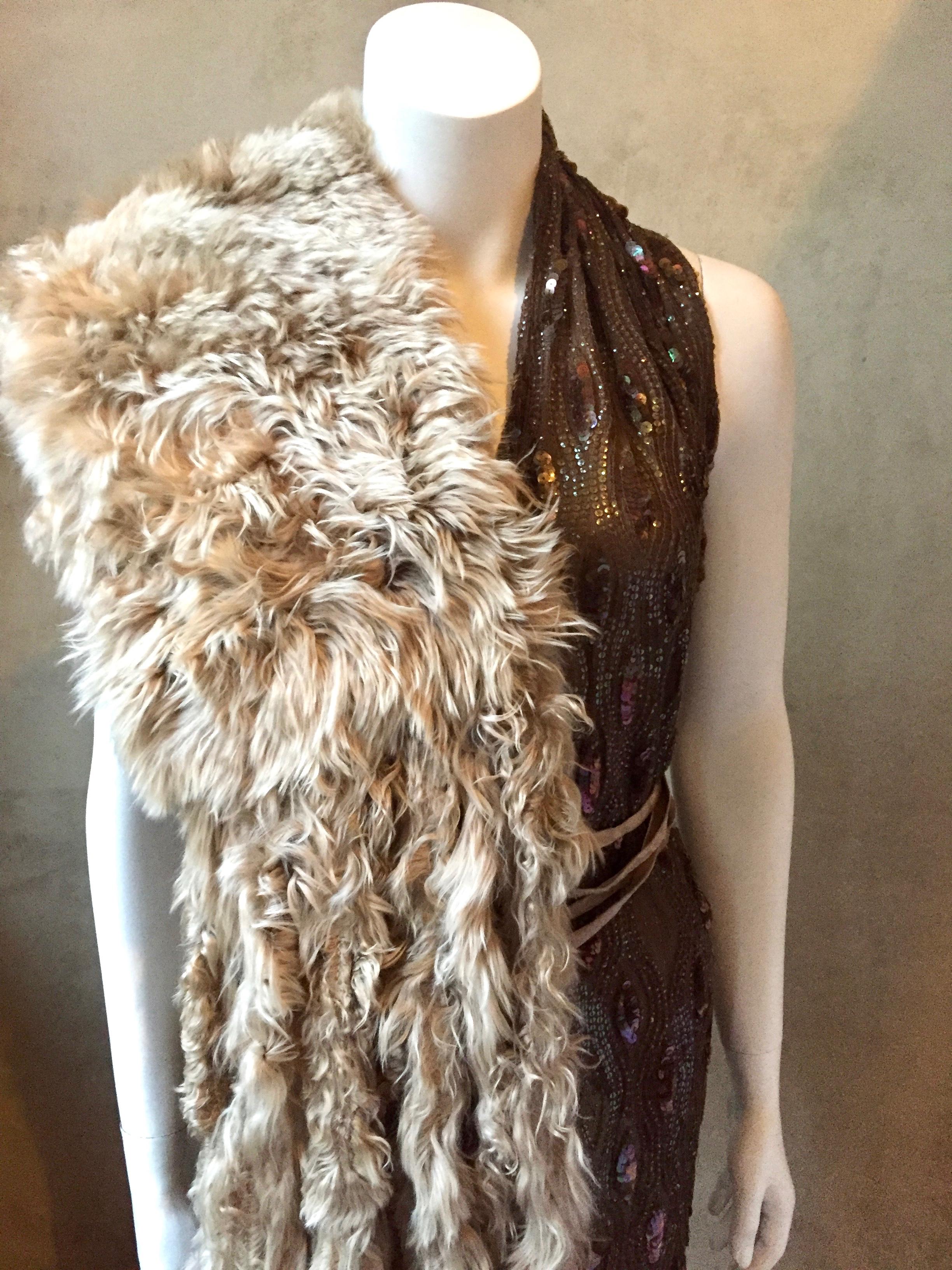 Ann Demeulemeester Asymmetrical Brown Sequin Silk Vest 6