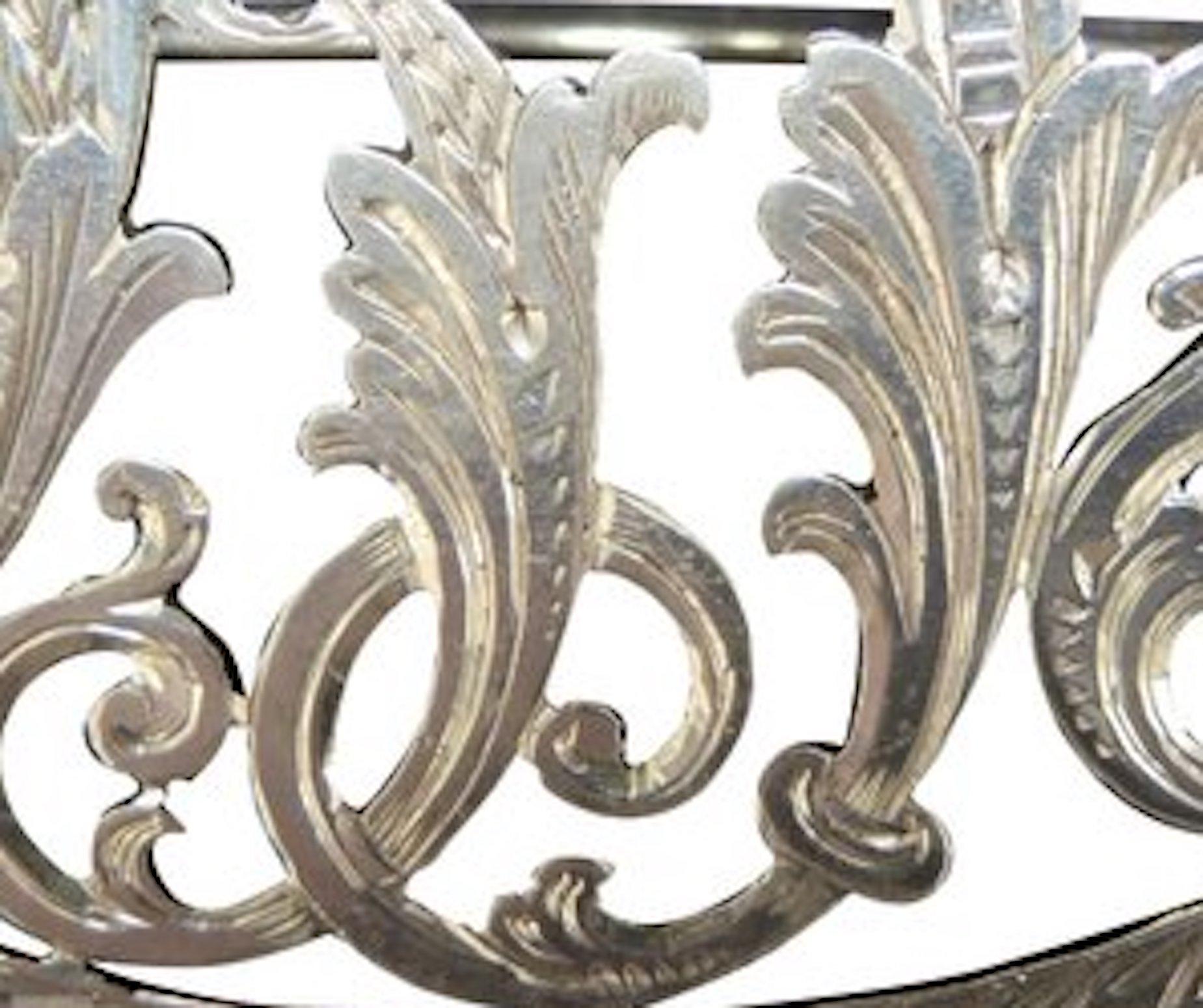 Belle Époque Antique Hand Cut Silver Cursive Monogram Pin Brooch