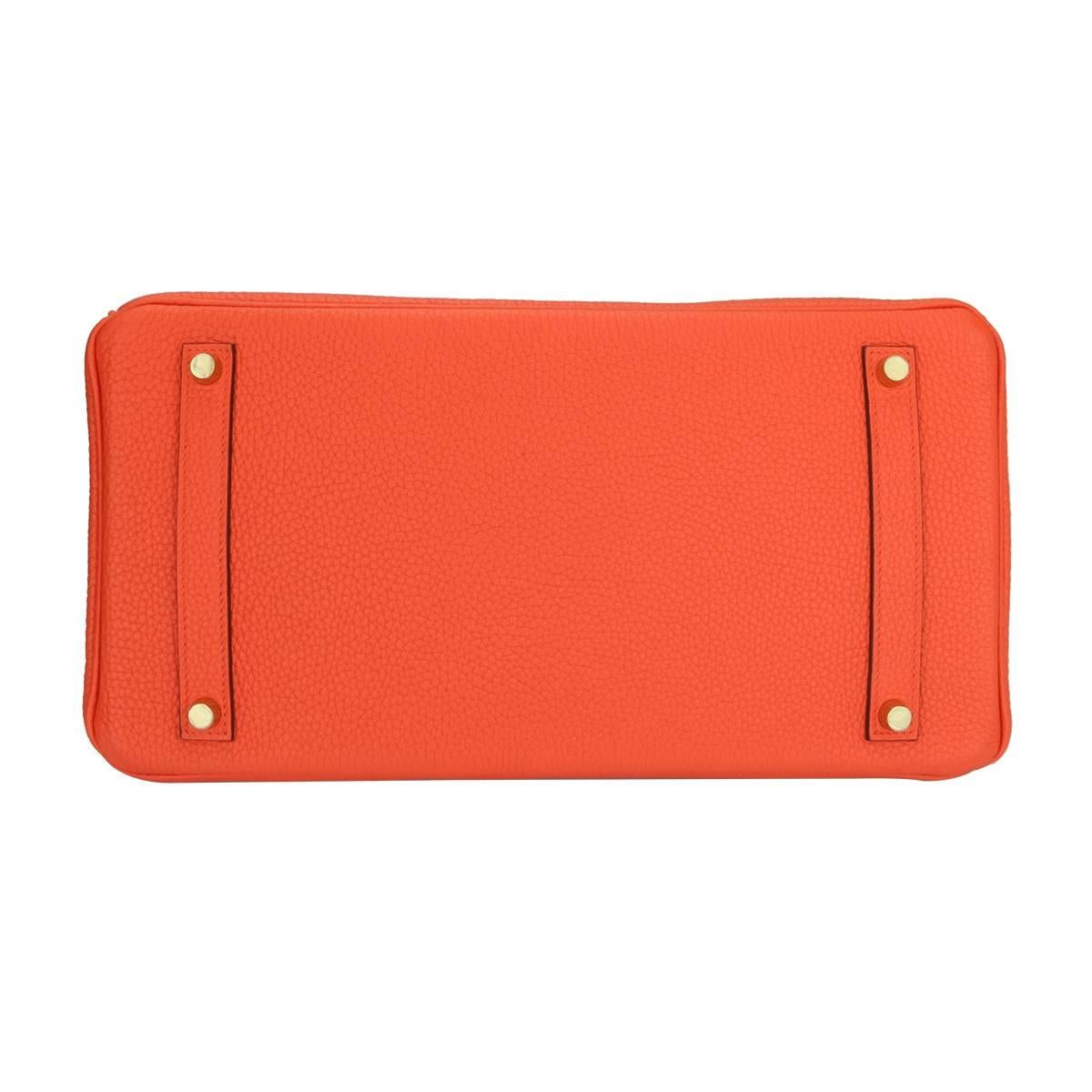 Hermès 35cm Orange Togo Leather with Gold Hardware Stamp T Year 2015 Birkin Bag 1