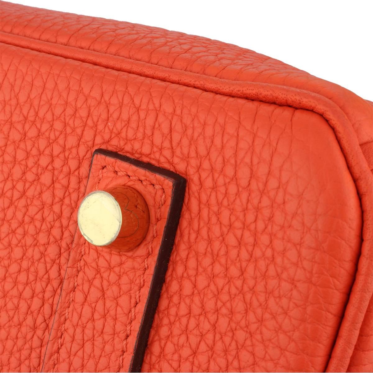 Hermès 35cm Orange Togo Leather with Gold Hardware Stamp T Year 2015 Birkin Bag 3