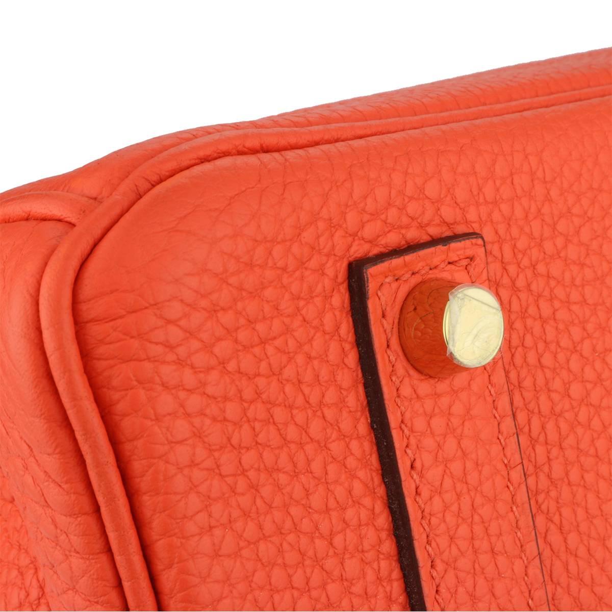 Hermès 35cm Orange Togo Leather with Gold Hardware Stamp T Year 2015 Birkin Bag 4