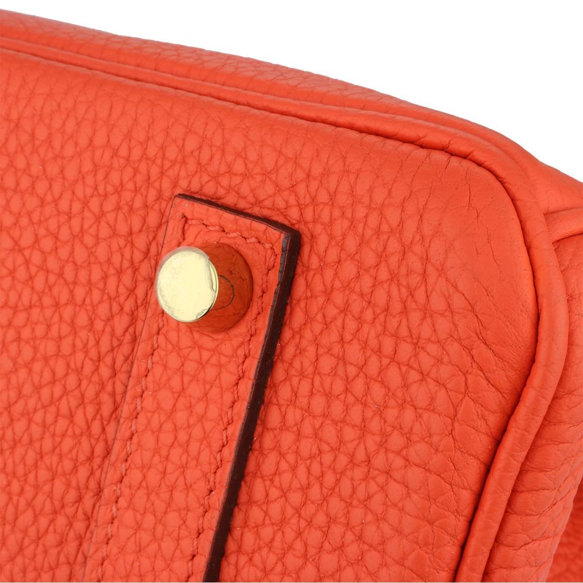 Hermès 35cm Orange Togo Leather with Gold Hardware Stamp T Year 2015 Birkin Bag 5
