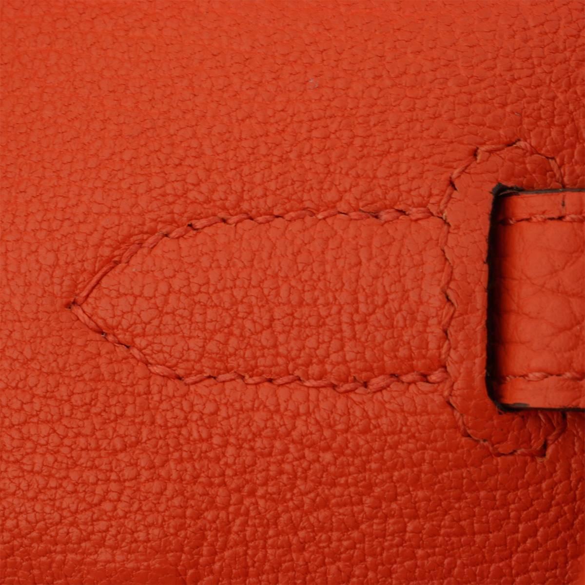 Hermès 35cm Orange Togo Leather with Gold Hardware Stamp T Year 2015 Birkin Bag 9