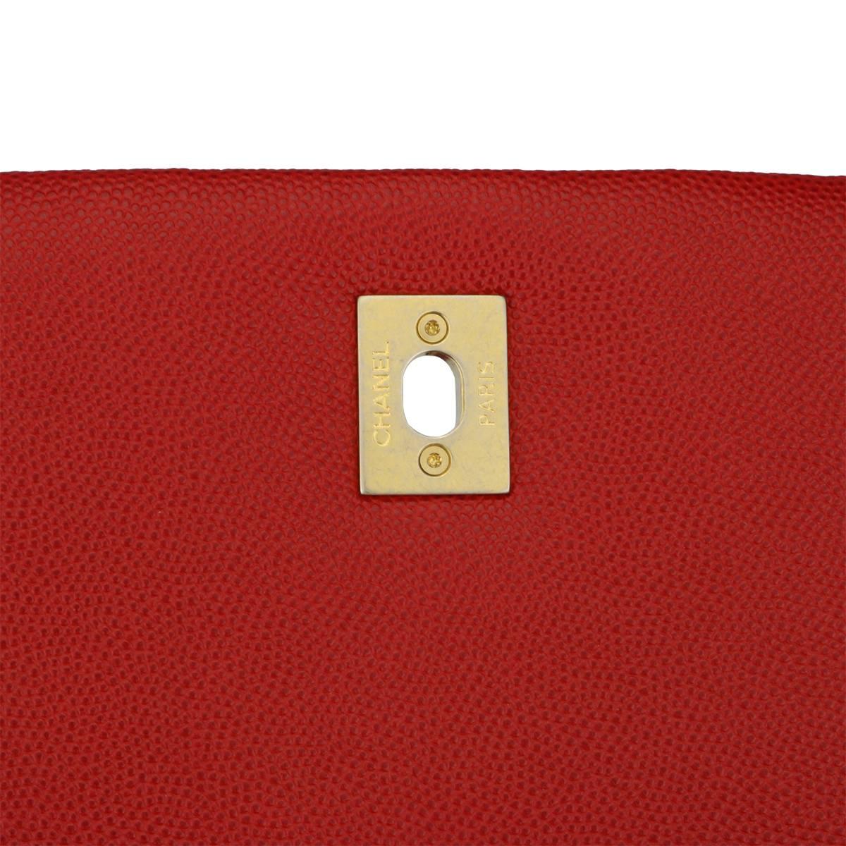 Chanel Coco Handle Large Red Caviar bag with Brushed Gold Hardware, 2018 5