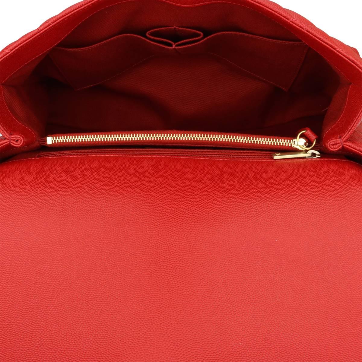 Chanel Coco Handle Large Red Caviar bag with Brushed Gold Hardware, 2018 6