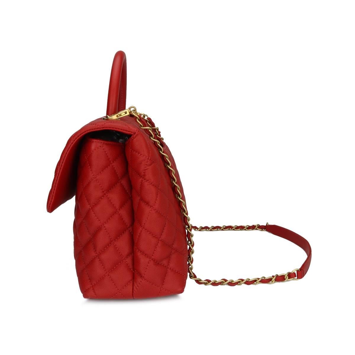 chanel red coco handle