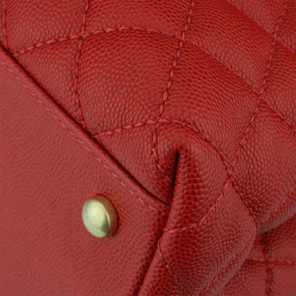 Chanel Coco Handle Large Red Caviar bag with Brushed Gold Hardware, 2018 1