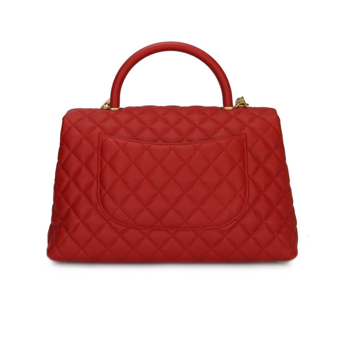 chanel coco handle red caviar