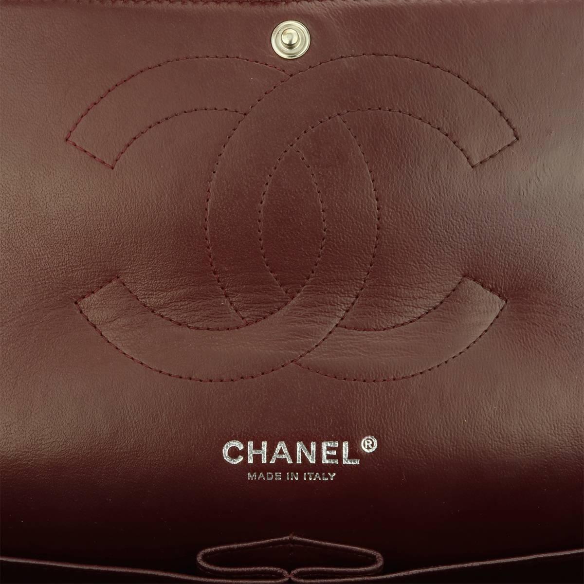 CHANEL Classic Jumbo Double Flap Black Caviar with Silver Hardware 2014 12