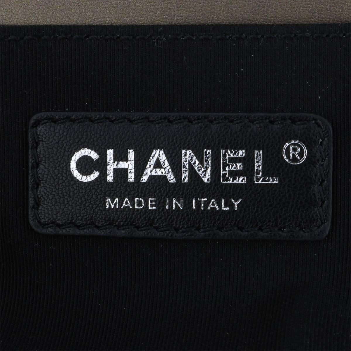 Chanel Old Medium Crystal Boy Metallic Bronze Ruthenium Hardware Goatskin Bag  10