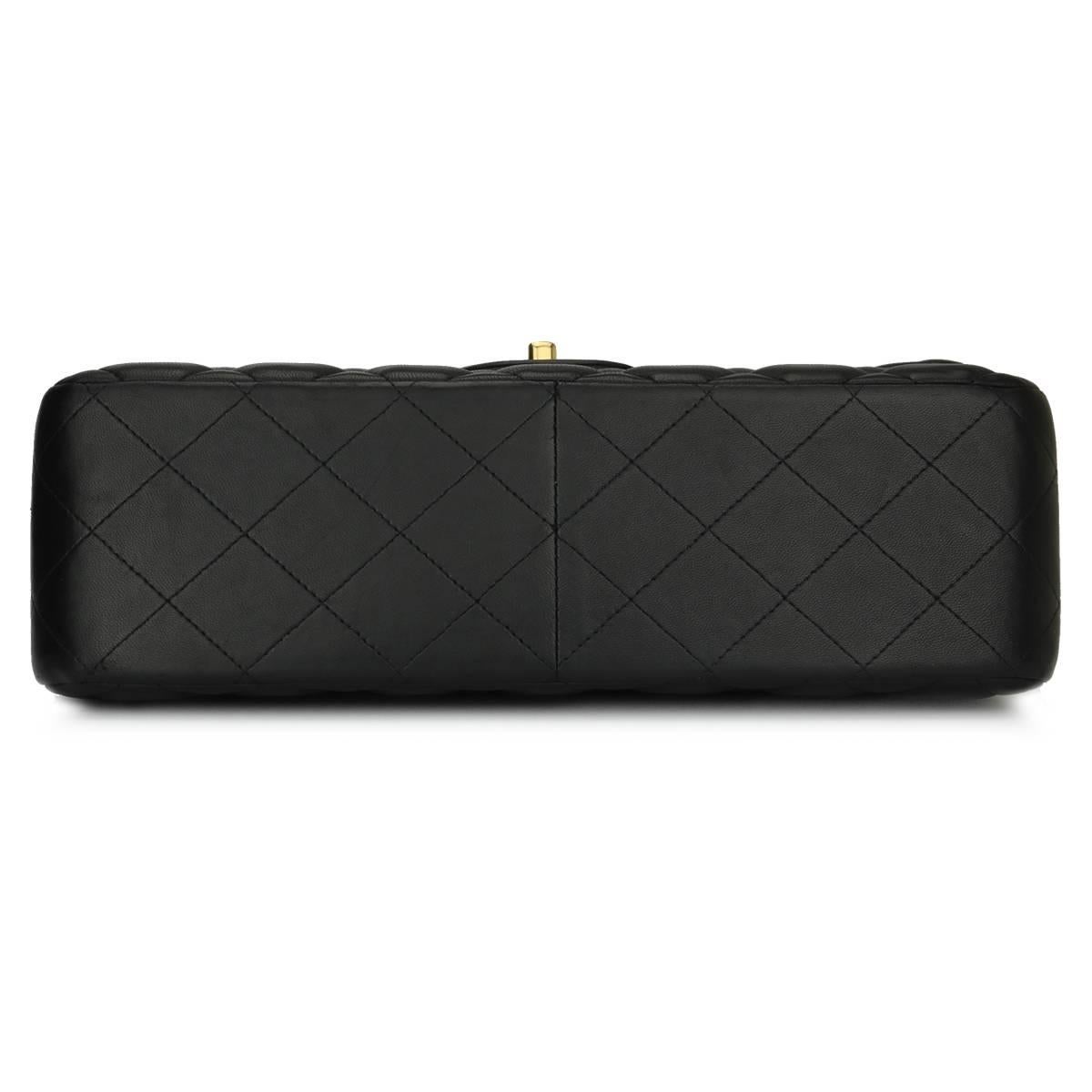 CHANEL Classic Jumbo Double Flap Black Lambskin with Gold Hardware 2013 2