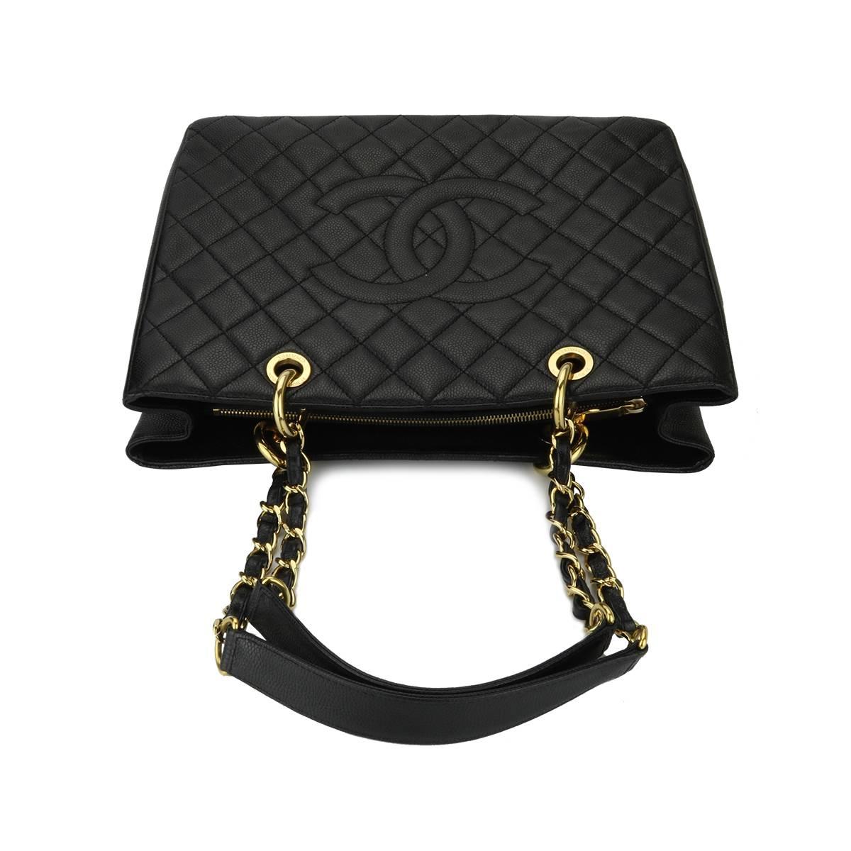 CHANEL Grand Shopping Tote (GST) Black Caviar with Gold Hardware 2014 6