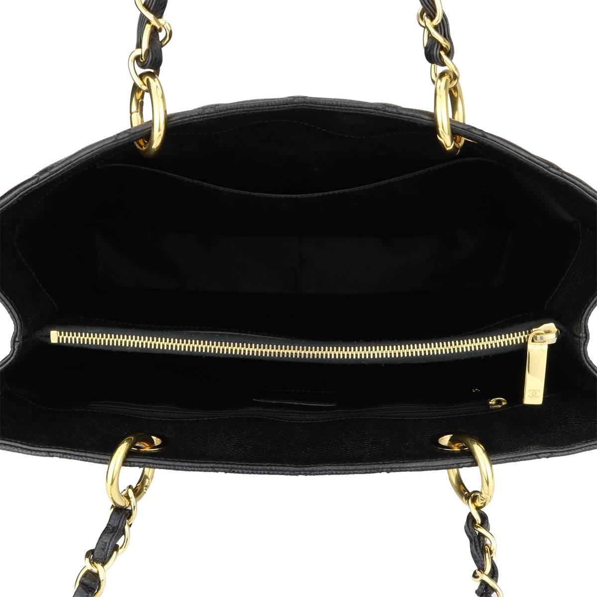 CHANEL Grand Shopping Tote (GST) Black Caviar with Gold Hardware 2014 8