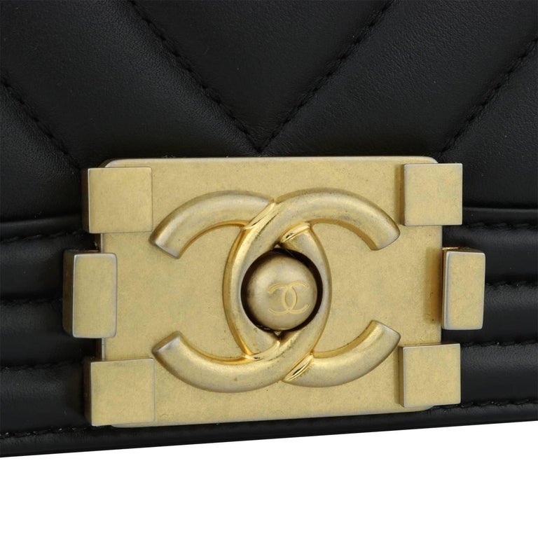Chanel Medium Boy Bag with Chain Handle & Trim - Blue w/Gold