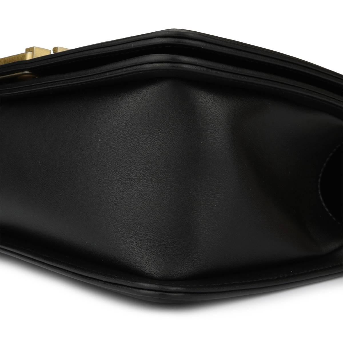 Chanel Old Medium Chevron Boy Blue Calfskin with Brushed Gold Hardware 2018 1