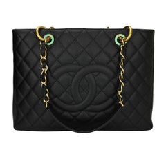  CHANEL Grand Shopping Tote (GST) Black Caviar with Gold Hardware 2012
