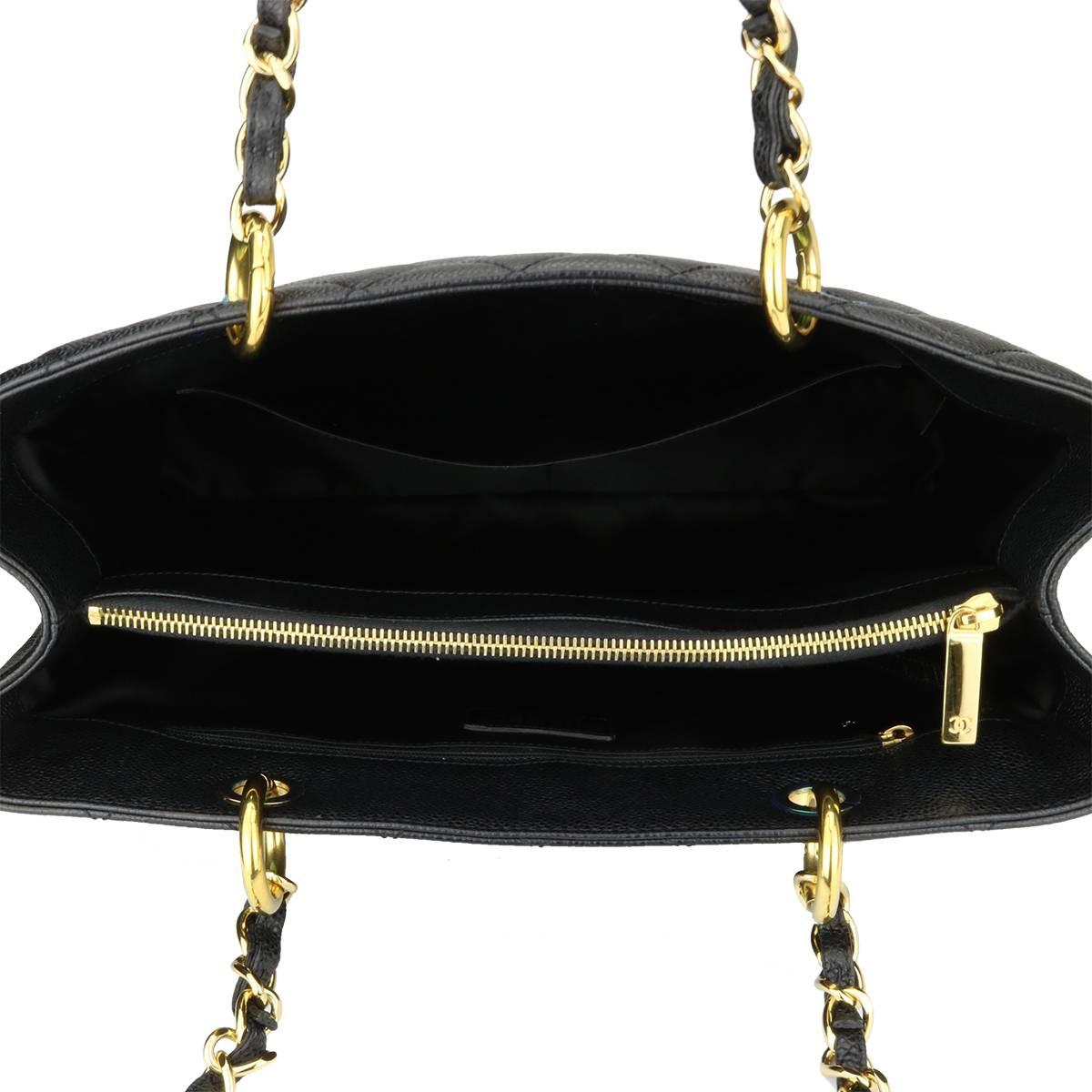  CHANEL Grand Shopping Tote (GST) Black Caviar with Gold Hardware 2012 7