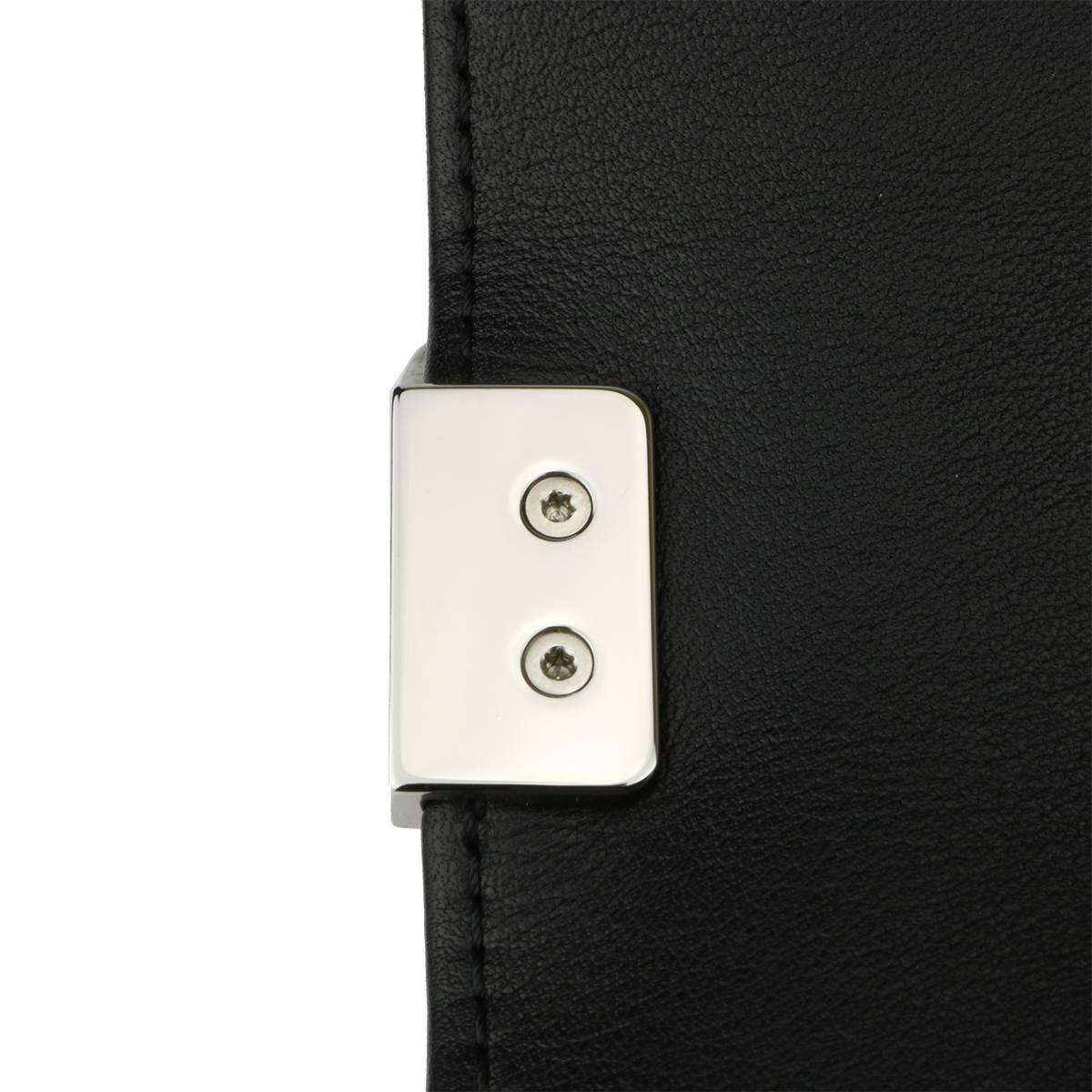 Chanel Medium Chevron Black Calfskin Boy Bag with Shiny Silver Hardware, 2016 9