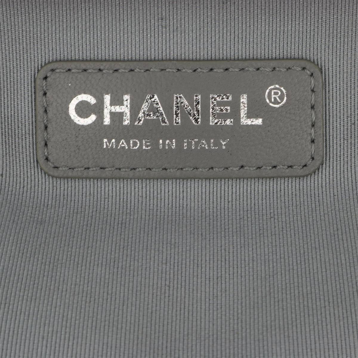 Chanel Medium Chevron Black Calfskin Boy Bag with Shiny Silver Hardware, 2016 11