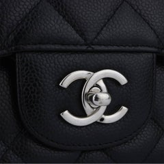 CHANEL Classic Single Flap Jumbo Black Caviar with Silver Hardware 2009