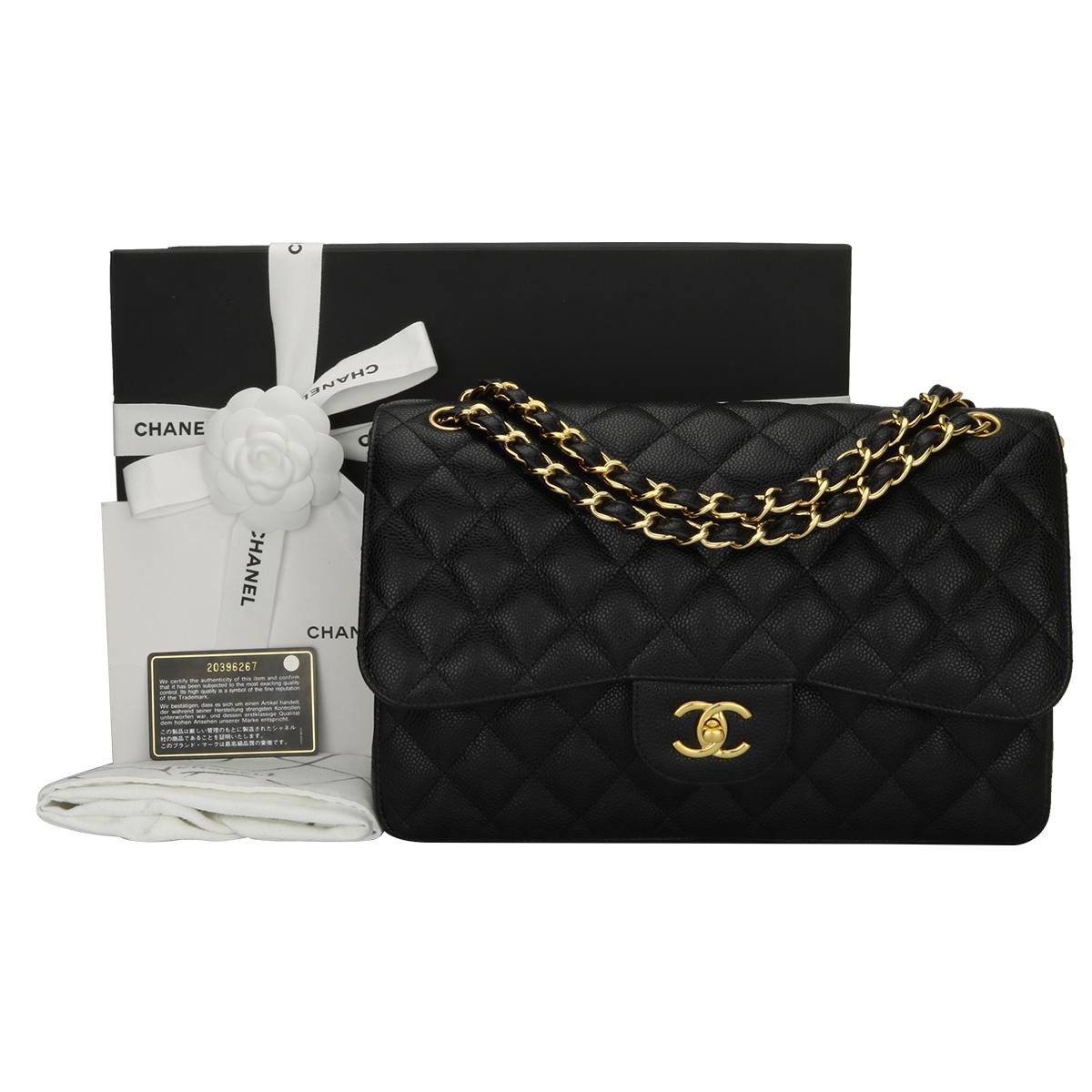 CHANEL Classic Jumbo Double Flap Black Caviar with Gold Hardware 2015 at  1stDibs  chanel black caviar jumbo double flap gold hardware, chanel  classic jumbo black caviar, chanel caviar jumbo