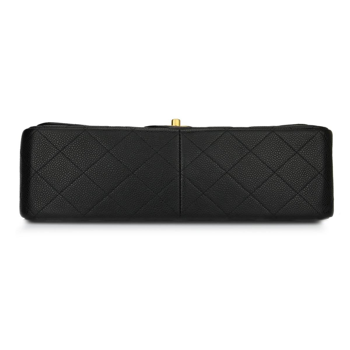 Women's or Men's CHANEL Classic Jumbo Double Flap Black Caviar with Gold Hardware 2015