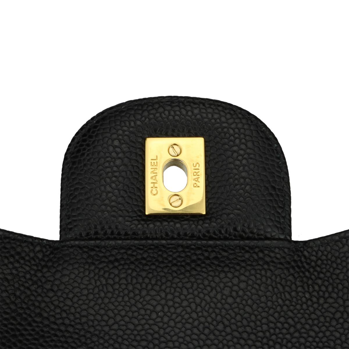 CHANEL Classic Jumbo Double Flap Black Caviar with Gold Hardware 2015 7
