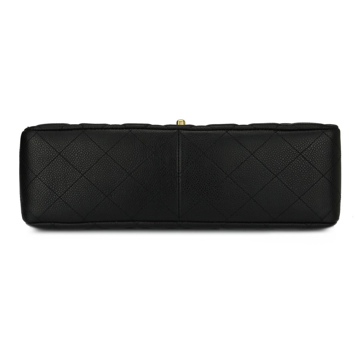 CHANEL Classic Single Flap Jumbo Black Caviar with Gold Hardware 2009 2