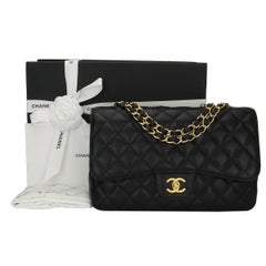 CHANEL Classic Single Flap Jumbo Black Caviar with Gold Hardware 2009