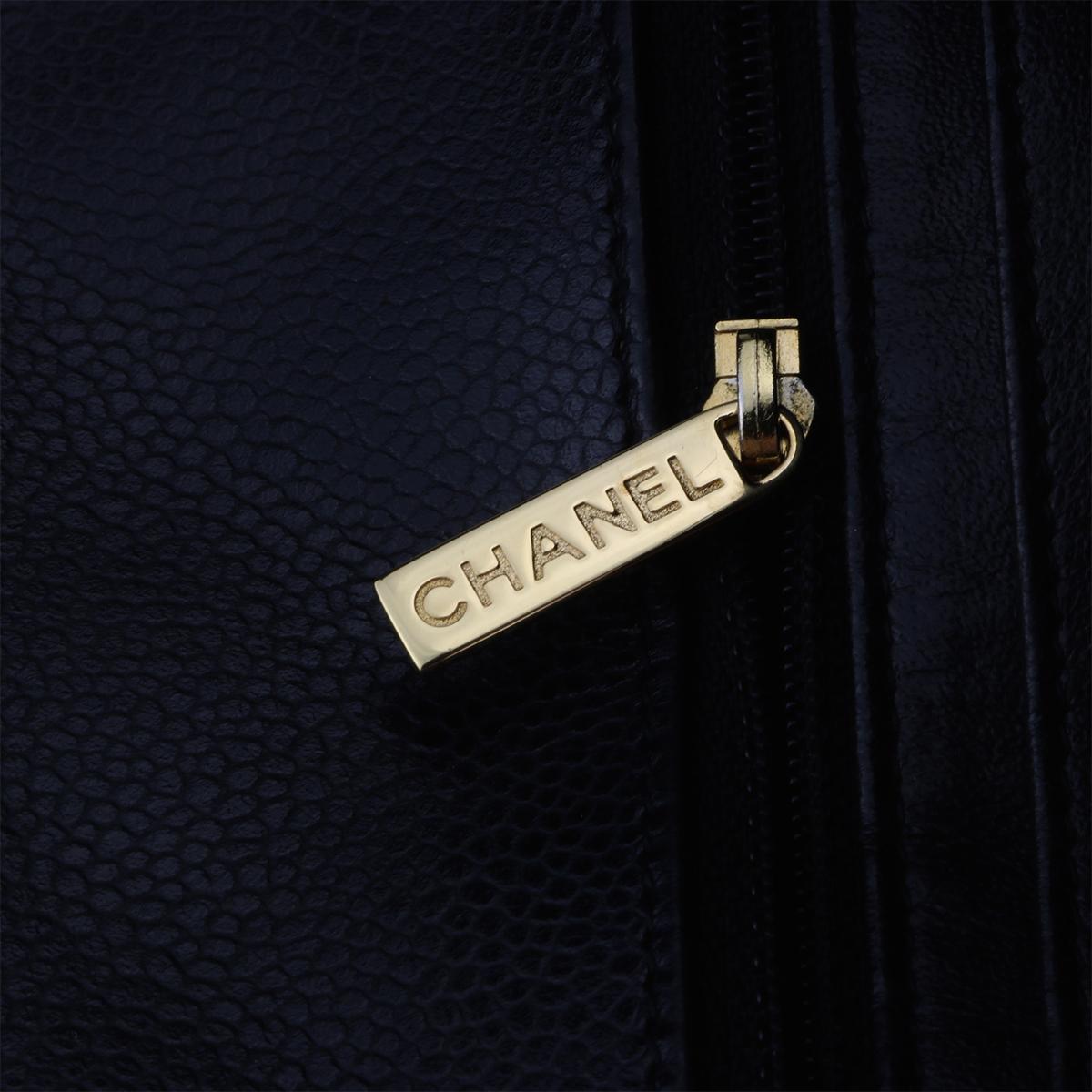 CHANEL Classic Single Flap Jumbo Black Caviar with Gold Hardware 2009 12