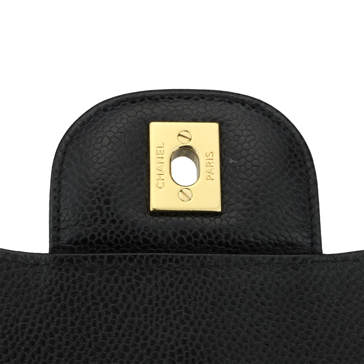 CHANEL Classic Jumbo Double Flap Black Caviar with Gold Hardware 2014 10