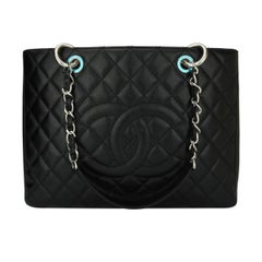 CHANEL Grand Shopping Tote (GST) Black Caviar with Silver Hardware 2012